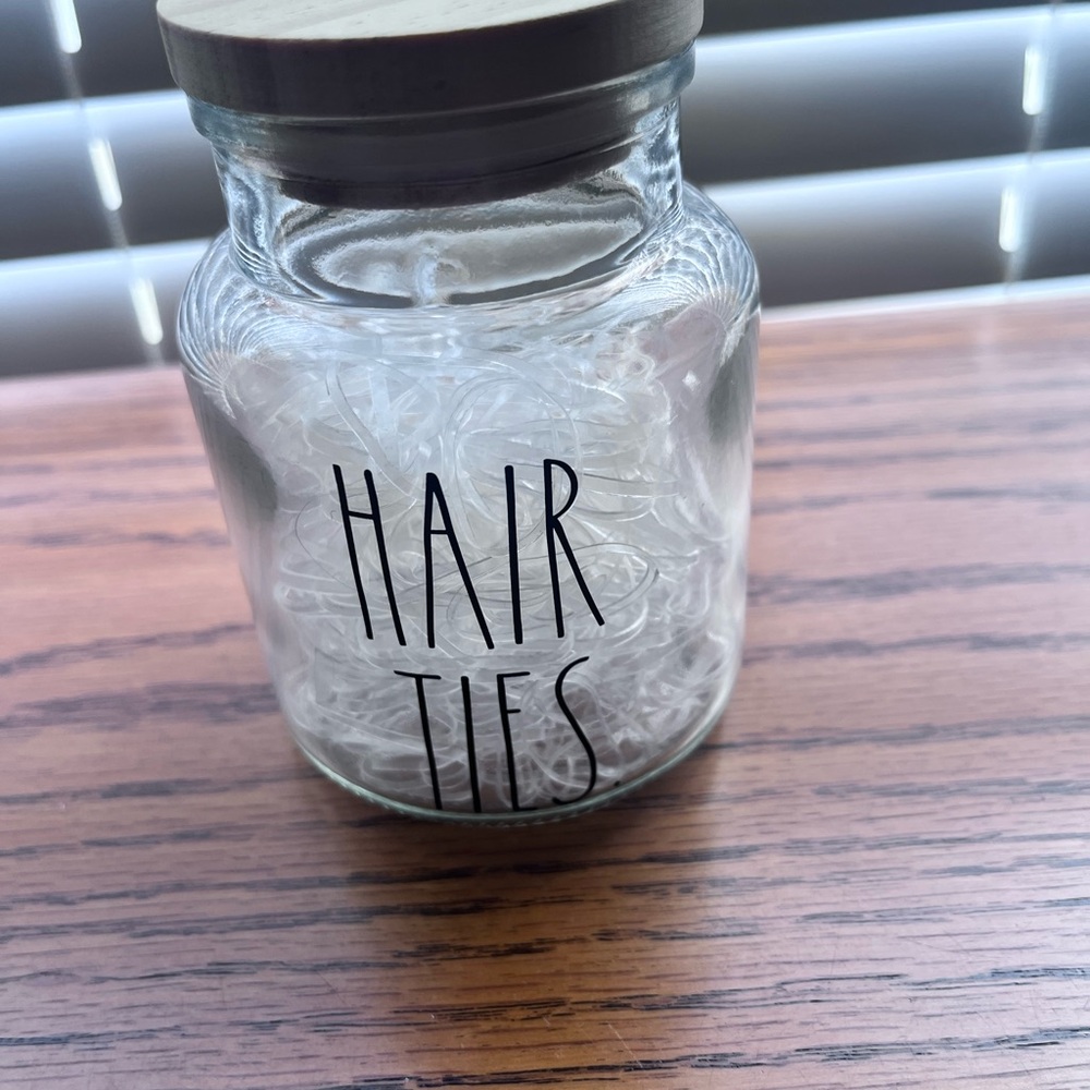 Clear Hair Ties Jar